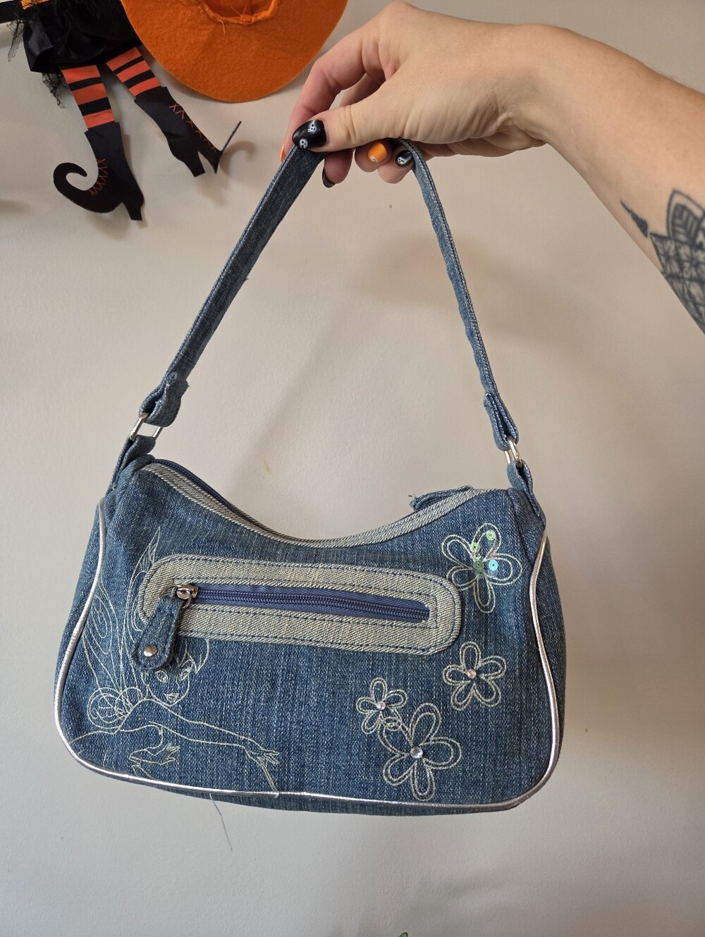 Vintage Disney Store Tinker Bell Denim Mini Shoulder Bag